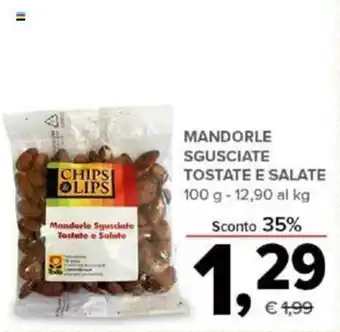 Todis MANDORLE SGUSCIATE TOSTATE E SALATE 100 g offerta