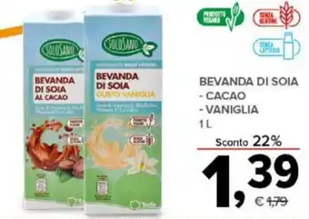 Todis BEVANDA DI SOIA - CACAO - VANIGLIA 1L offerta