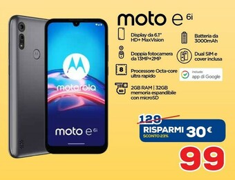 Euronics Motorola Moto E 6i offerta