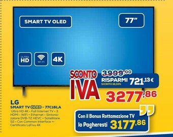 Euronics LG SNART TV 77C16LA offerta