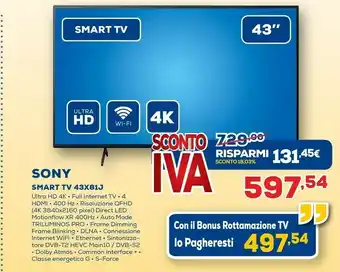 Euronics Sony 43X81J offerta