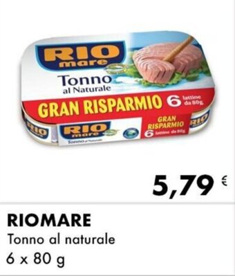 RIOMARE Tonno al naturale 6 x 80 g