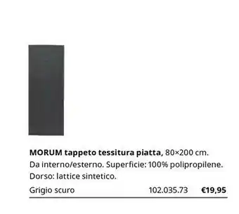 IKEA Morum Tappeto Tessitura Platta offerta