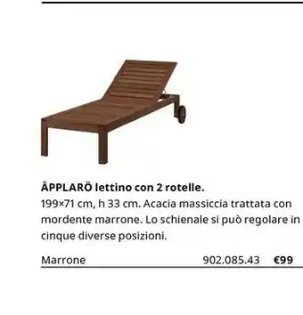 IKEA Applaro Lettino Con 2 Rotelle offerta