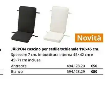 IKEA Jarpon Cuscino Per Sedile/ Schienale offerta