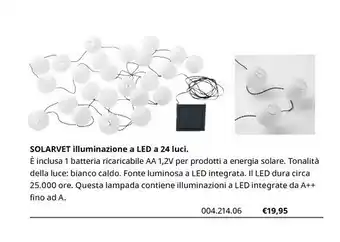 IKEA Solarvet Illuminazione A Led A 24 Luci offerta