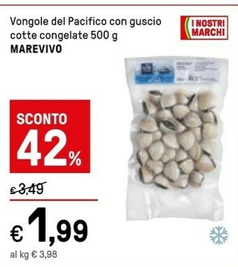 Iper La Grande Marevivo Vongole Del Pacifico Con Guscio Cotte Congelate offerta