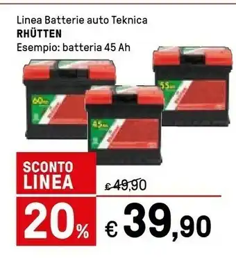 Iper La Grande Rhütten Rhutten Batteria 45 Ah offerta