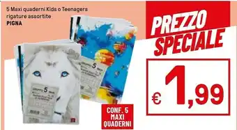 Iper La Grande Pigna 5 Maxi Quaderni Kids O Teenagere offerta