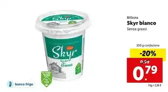 Lidl Milbona Skyr Bianco Senza Grassi offerta