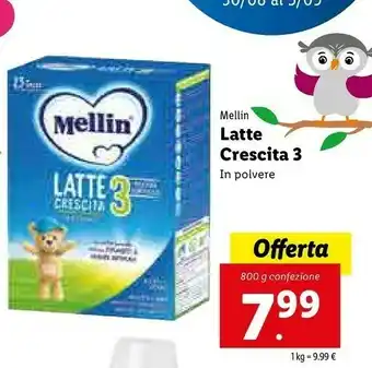 Lidl Mellin Latte Crescita 3 In Polvere offerta