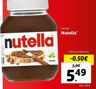 Lidl Ferrero Nutella 900 G(ml) offerta