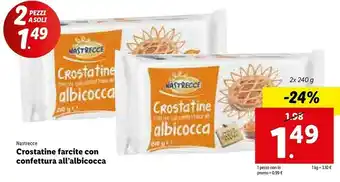 Lidl Nastrecce Crostatine Farcite All'Albicocca 240 G(ml) offerta