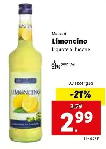 Lidl Massari - Limoncino 700 g(ml) offerta