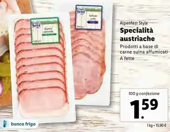 Lidl Alpen fest Style Specialità Austriache offerta