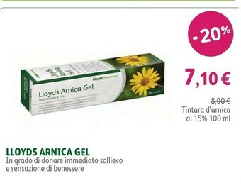 Lloyds Farmacia Lloyds Arnica Gel Tintura D'Arnica offerta