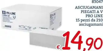 Zona ASCIUGAMANI PIEGATI A V PRO LINE 15 pezzi da 210 asciugamani offerta