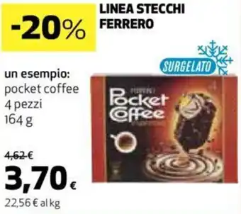 Ipercoop LINEA STECCHI FERRERO pocket coffee 4 pezzi offerta