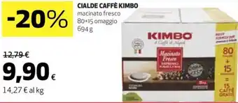 Ipercoop CIALDE CAFFÈ KIMBO macinato fresco 80+15 omaggio 694 g offerta