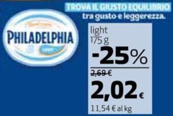Ipercoop PHILADELPHIA LIGHT 175 G offerta