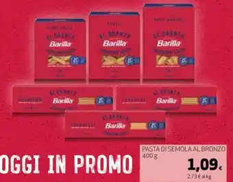 Ipercoop BARILLA PASTA DI SEMOLA AL BRONZO 400 g offerta
