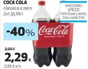 Ipercoop COCA COLA classica o zero 2x1.35 litri offerta
