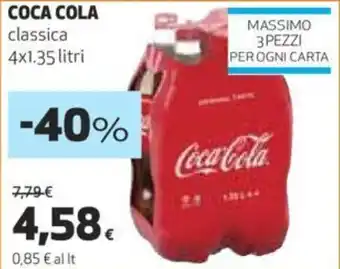 Ipercoop COCA COLA classica 4x1.35 litri offerta
