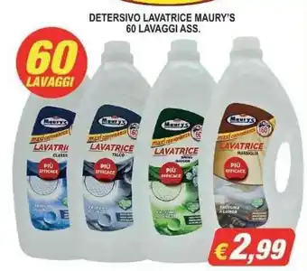 Maury's DETERSIVO LAVATRICE MAURY'S 60 LAVAGGI ASS. offerta