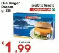 Despar Findus Despar Fish Burger offerta