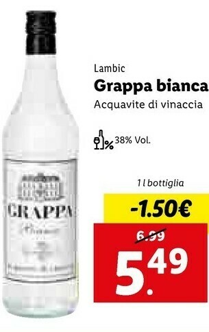 Lidl Lambic Grappa Bianca offerta