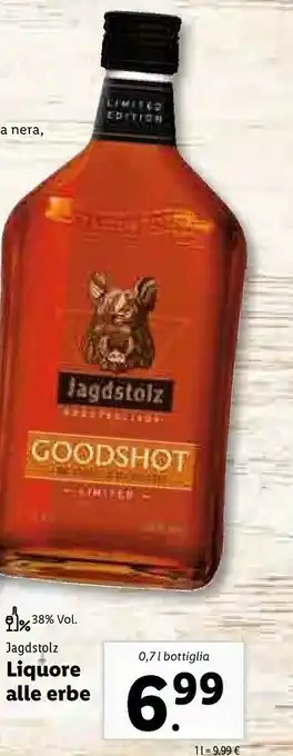 Lidl Jagdstolz Liquore Alle Erbe offerta