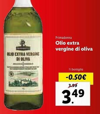 Lidl Primadonna - Olio Extra Vergine Di Oliva 1000 G(ml) offerta