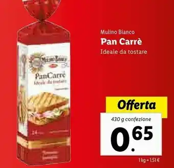 Lidl Mulino Bianco Pan Carrè 430 G(ml) offerta