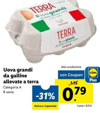 Lidl Uova Grandi Da Galline Allevate A Terra offerta