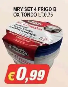 MRY SET 4 FRIGO B OX TONDO LT.0,75