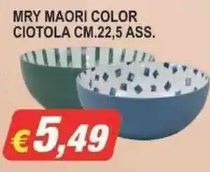 Maury's MRY MAORI COLOR CIOTOLA CM.22,5 ASS. offerta