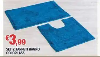 Set 2 Tappeti Bagno Colori Ass