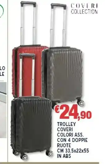 Trolley Coveri Colori Ass Con 4 Doppie Ruote