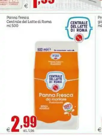 Elite Centrale del latte di roma Panna Fresca Da Montare Pastorizzata Senza Additivi 500 G(ml) offerta