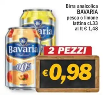 Ard Discount Birra analcolica BAVARIA pesca o limone lattina cl.33 offerta