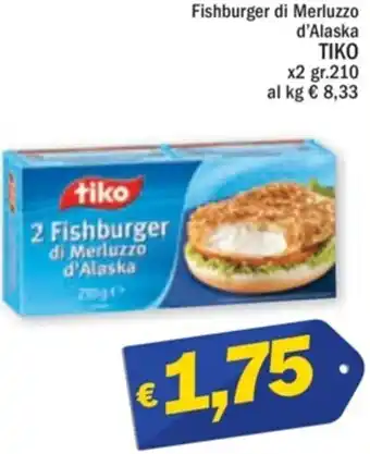 Ard Discount Fishburger di Merluzzo d'Alaska TIKO x2 gr.210 offerta