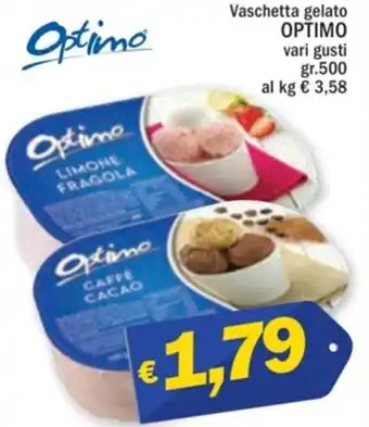 Ard Discount Vaschetta gelato OPTIMO vari gusti gr.500 offerta