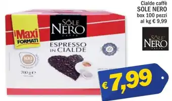 Ard Discount Cialde caffè SOLE NERO box 100 pezzi offerta