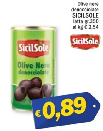 Ard Discount Olive nere denocciolate SICILSOLE latta gr.350 offerta