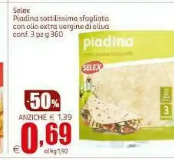 Elite Selex Piadina Sottilissima Sfogliata Con Olio Extravergine Di Oliva 360 G(ml) offerta