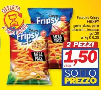 Ard Discount Patatine Crispy FRISPY gusto pizza, pollo piccanti o ketchup gr.120 offerta