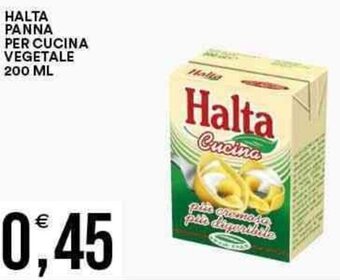 Vantaggio Cash&Carry HALTA PANNA PER CUCINA VEGETALE 200 ML offerta