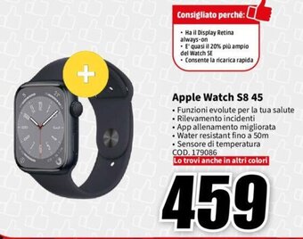 MediaWorld Apple Watch S8 45 offerta