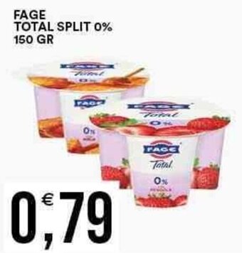 FAGE TOTAL SPLIT 0% 150 GR