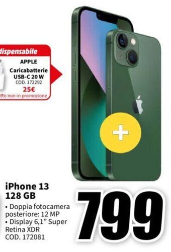MediaWorld iPhone 13 128 GB offerta